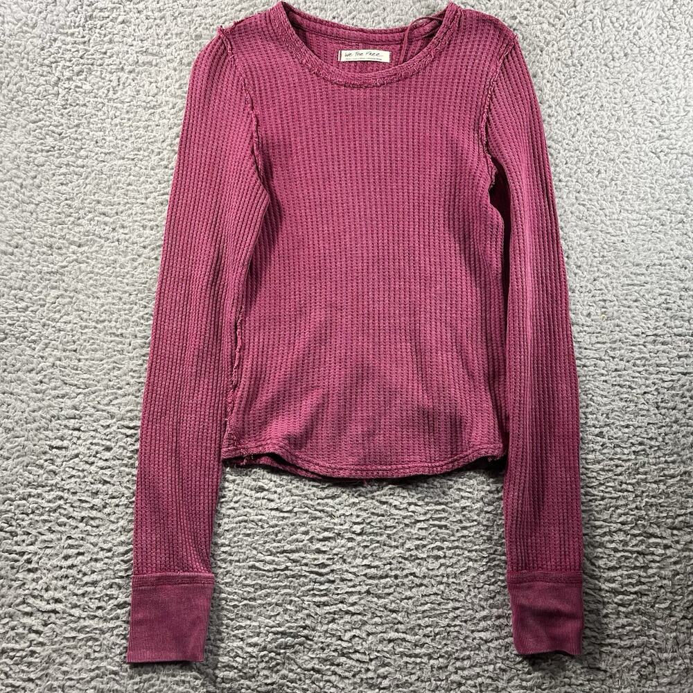 Free People We The Free Owen Thermal Long Sleeve Top Plum Mauve Size Small